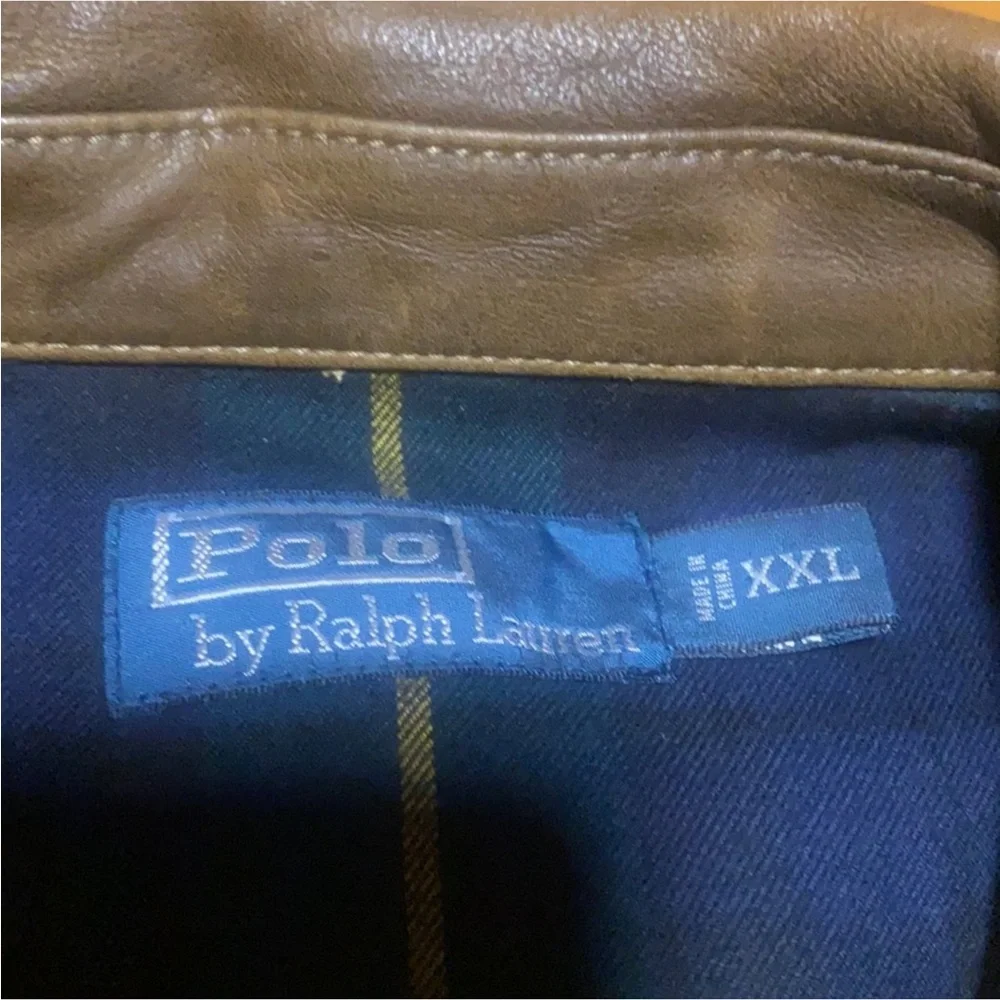 Vintage Roughneck Polo Ralph Lauren Aviator Distressed Leather Jacket XXL - Picture 10 of 12